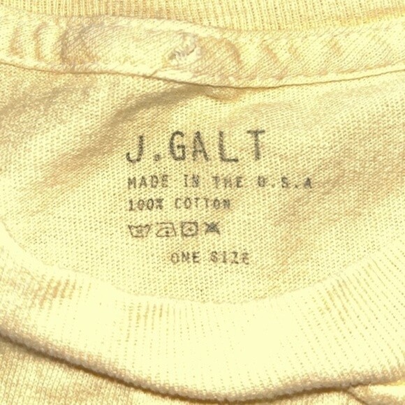 J. Galt Crop Top Honey Yellow Short Sleeve Cotton Casual Y2K Womens One Size - Picture 4 of 8